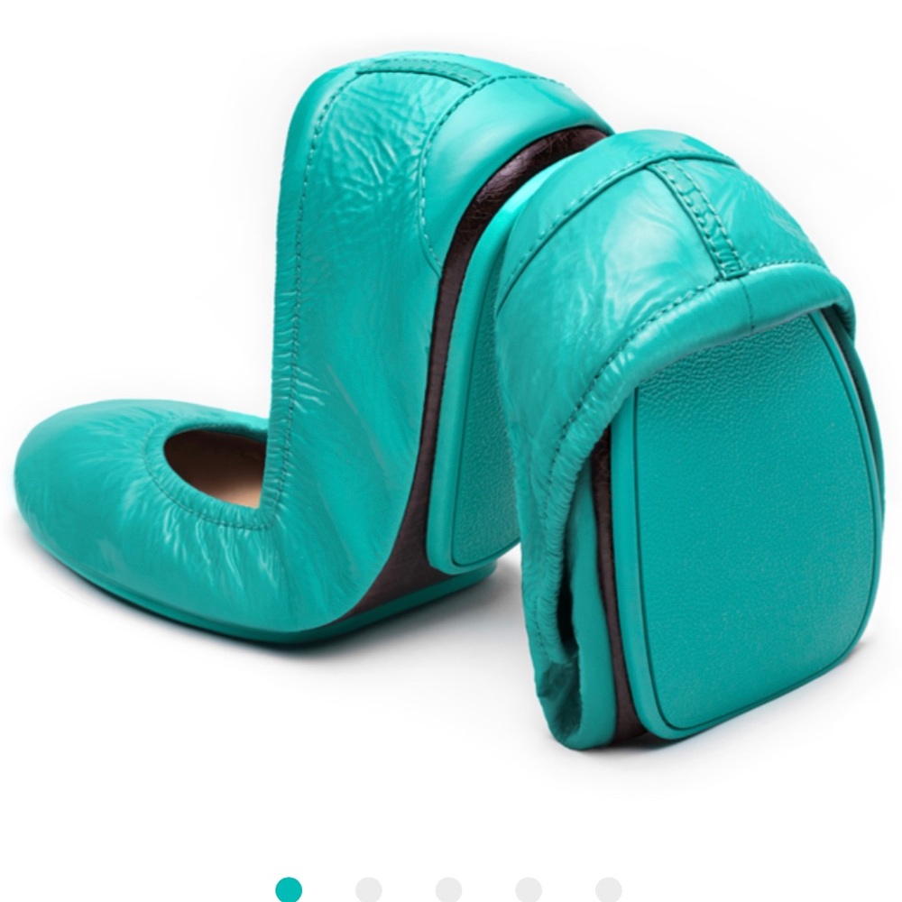 Tieks Blue Patent Flat
